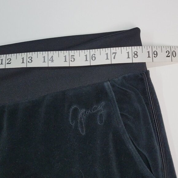 Juicy Couture Womens Zuma Velour Jogger Pants XL Classic Black Grunge Goth Y2K - Picture 12 of 16